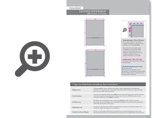 Product Bild laminierte_getr__nkekarte_din_a5_(14_8_cm_x_21_0_cm)__beidseitig_bedruckt